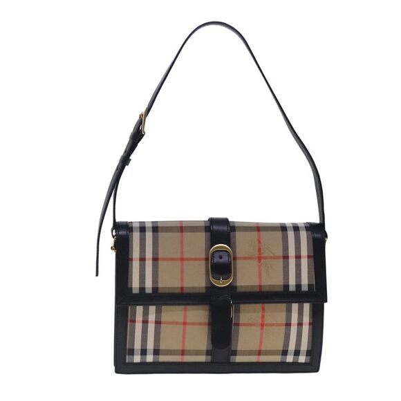 Burberry Nova Check Beige Canvas Shoulder Bag (Pre-Owned) - Picture 1 of 16